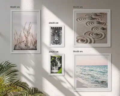 Framed nature photo set relaxing zen water scenes