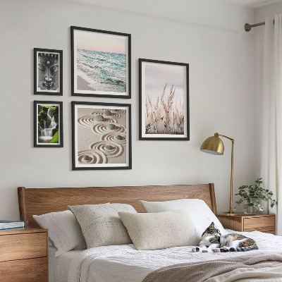Framed photo set Relaxing nature zen water