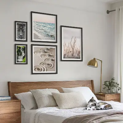 Framed nature photo set relaxing zen water scenes