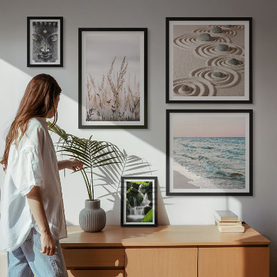 Framed photo set Relaxing nature zen water