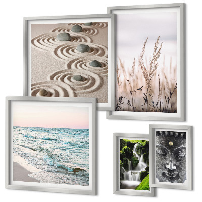 Framed photo set Relaxing nature zen water