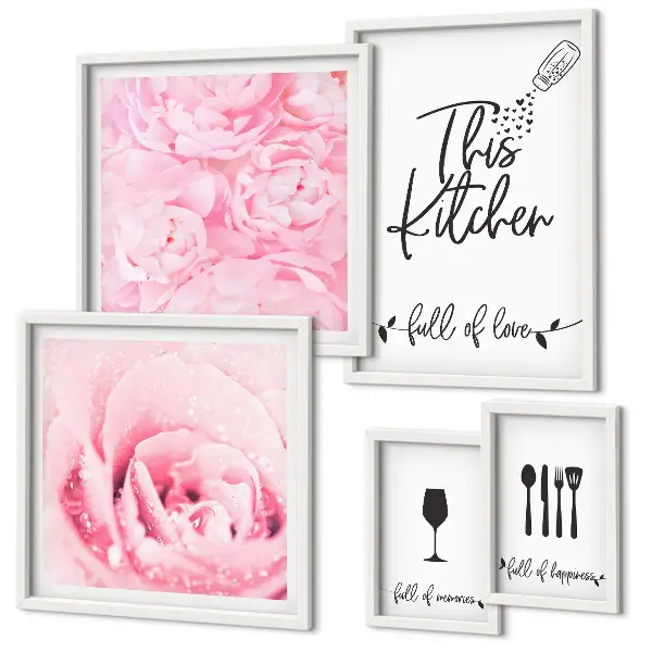 5-Piece Rose Kitchen Wall Art Set kitchen inspiration rose accessories