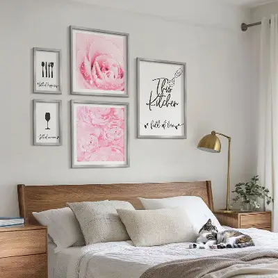 5-Piece Rose Kitchen Wall Art Set kitchen inspiration rose accessories