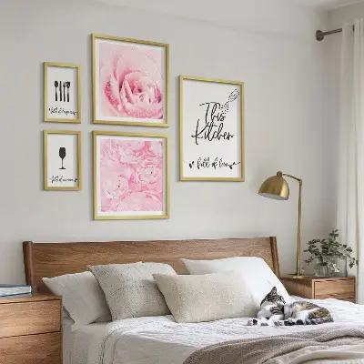 5-Piece Rose Kitchen Wall Art Set kitchen inspiration rose accessories