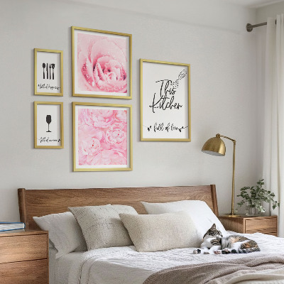 Set of 5 wall art pieces Kitchen inspirations roses accessories