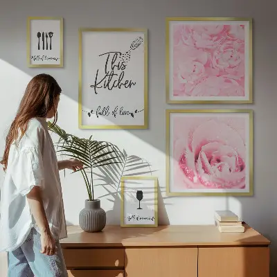 5-Piece Rose Kitchen Wall Art Set kitchen inspiration rose accessories