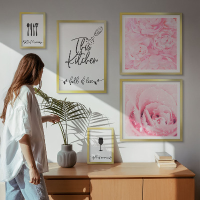 Set of 5 wall art pieces Kitchen inspirations roses accessories