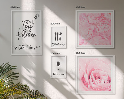 Set of 5 wall art pieces Kitchen inspirations roses accessories