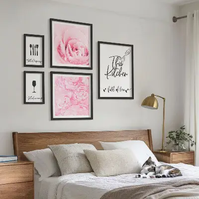 5-Piece Rose Kitchen Wall Art Set kitchen inspiration rose accessories