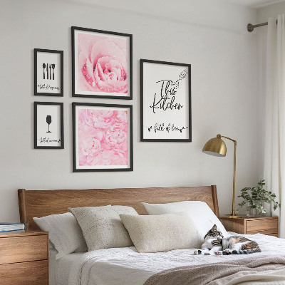 Set of 5 wall art pieces Kitchen inspirations roses accessories