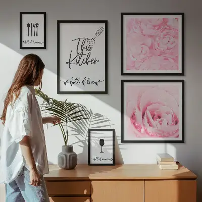 5-Piece Rose Kitchen Wall Art Set kitchen inspiration rose accessories