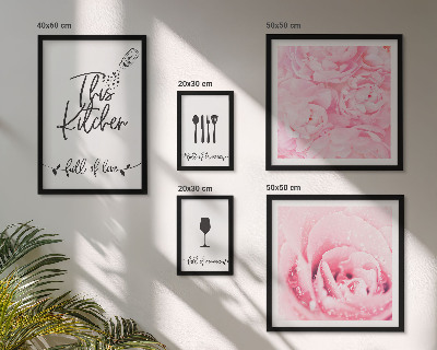 Set of 5 wall art pieces Kitchen inspirations roses accessories