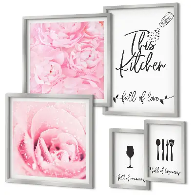 5-Piece Rose Kitchen Wall Art Set kitchen inspiration rose accessories