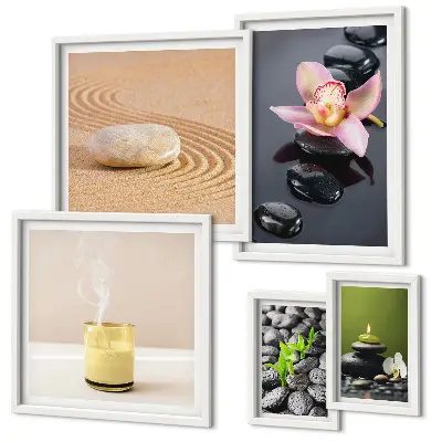 Gallery wall art relaxation zen stones and orchids