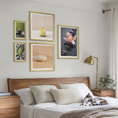 Gallery wall Relaxation zen stones orchids
