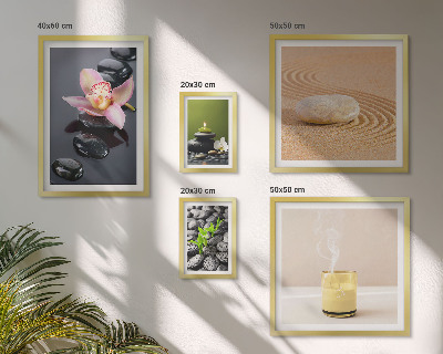 Gallery wall Relaxation zen stones orchids