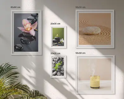 Gallery wall art relaxation zen stones and orchids
