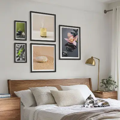 Gallery wall art relaxation zen stones and orchids
