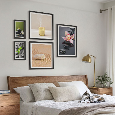 Gallery wall Relaxation zen stones orchids