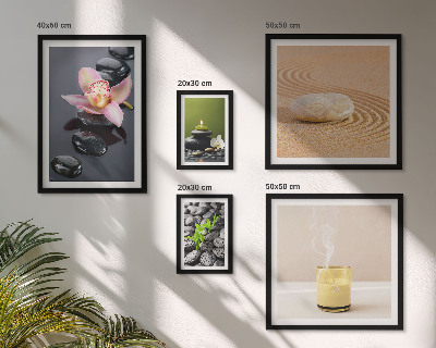 Gallery wall Relaxation zen stones orchids