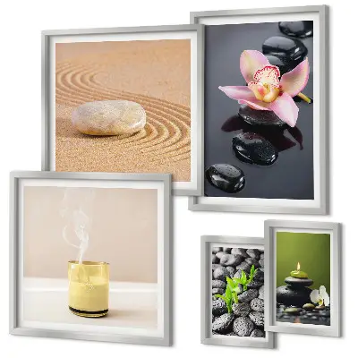 Gallery wall art relaxation zen stones and orchids
