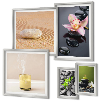 Gallery wall Relaxation zen stones orchids