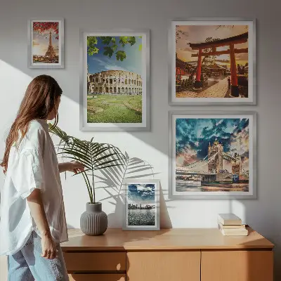 Icons of world architecture set of 5 wall art pieces