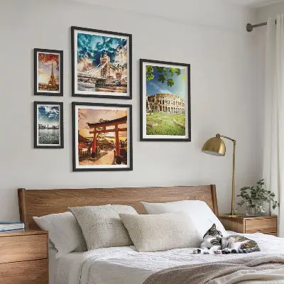 Icons of world architecture set of 5 wall art pieces