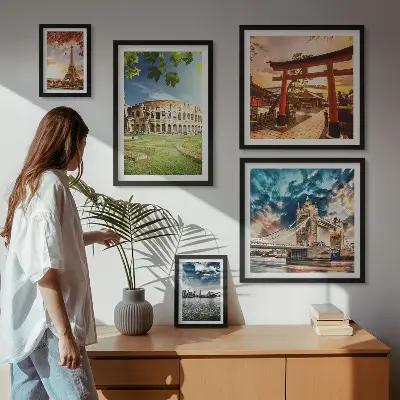 Icons of world architecture set of 5 wall art pieces