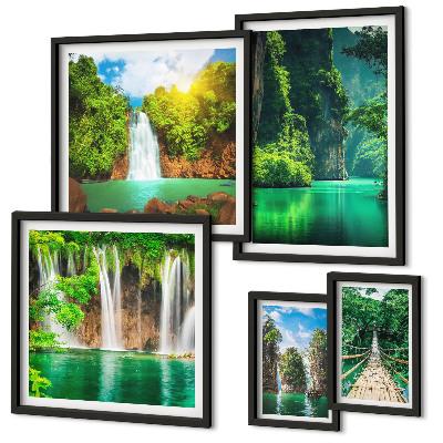 Gallery wall Tropics waterfalls green nature