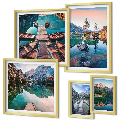 Gallery wall mountain lakes scenic view