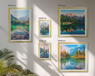 Set of 5 wall art pieces Mountain landscapes, lakes, forests