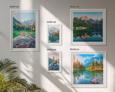 Set of 5 wall art pieces Mountain landscapes, lakes, forests