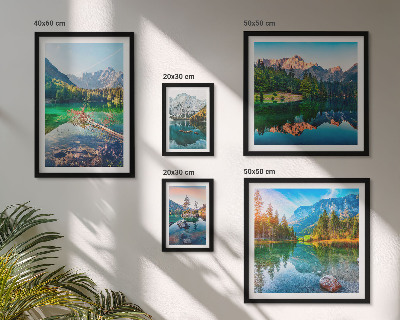 Set of 5 wall art pieces Mountain landscapes, lakes, forests
