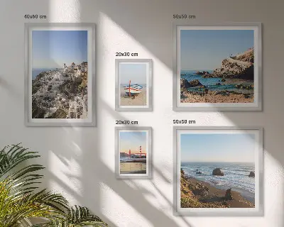 Framed photo set featuring the town's beaches and charming views