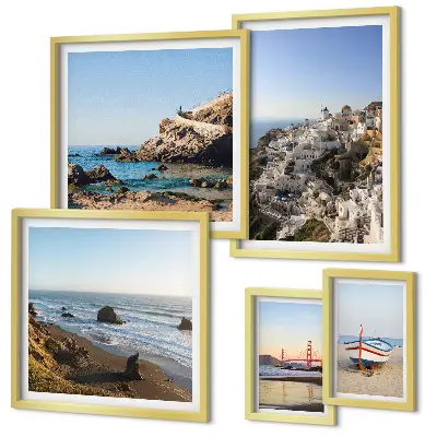 Framed photo set featuring the town's beaches and charming views