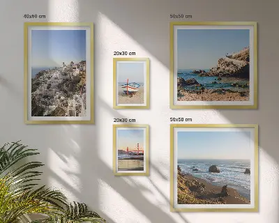 Framed photo set featuring the town's beaches and charming views