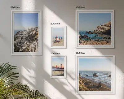Framed photo set featuring the town's beaches and charming views