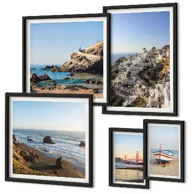 Framed photo set featuring the town's beaches and charming views