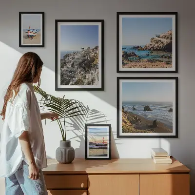 Framed photo set featuring the town's beaches and charming views