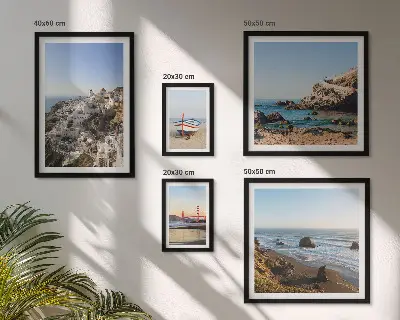 Framed photo set featuring the town's beaches and charming views