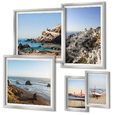 Framed photo set featuring the town's beaches and charming views