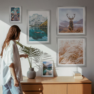 Set of 5 wall art pieces Mountain landscapes and the beauty of nature
