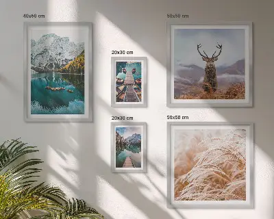 Set of 5 wall art pieces featuring mountain landscapes and the beauty of nature