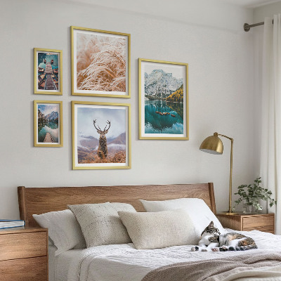Set of 5 wall art pieces Mountain landscapes and the beauty of nature