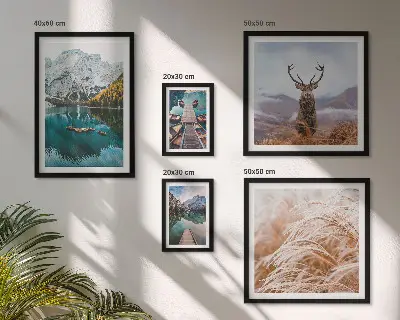 Set of 5 wall art pieces featuring mountain landscapes and the beauty of nature