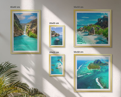 Framed photo set Tropical waterfalls and beaches