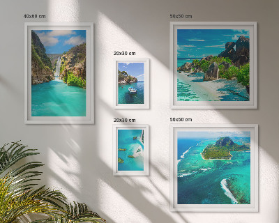 Framed photo set Tropical waterfalls and beaches