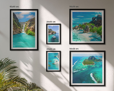 Framed photo set Tropical waterfalls and beaches