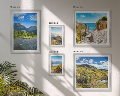 Set of 5 wall art pieces Landscapes of mountains and beaches